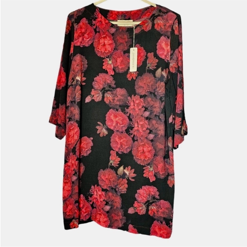 Zimmermann Black and Red Floral Tunic